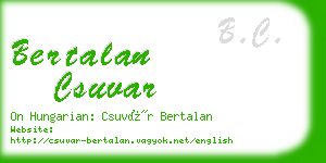 bertalan csuvar business card